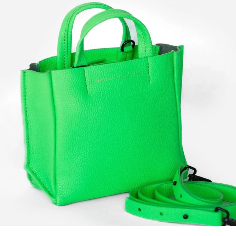 NEW Ampersand as Apostrophe micro tote Neon Green soft  leather cross body bag